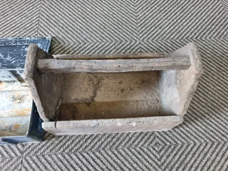 Old metal and wooden tool box