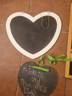 Blackboards with chalk