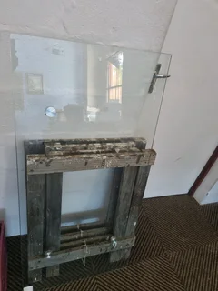 Glass top trestle table