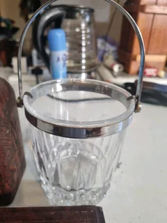 Vintage leather wrapped decanter and box