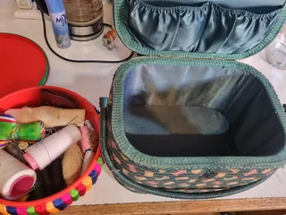 Sewing baskets with stuff