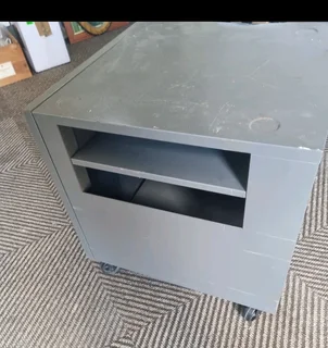Metal filing cabinet and drawer with wheels