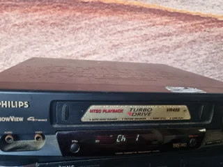3 vcr with video cassettes