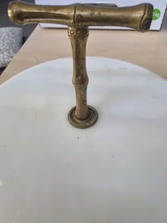 Marble brass plate server