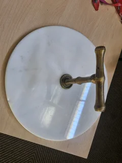 Marble brass plate server