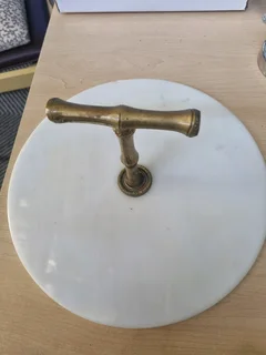Marble brass plate server