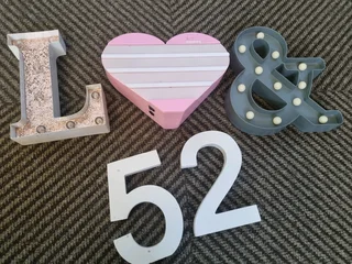 Deco lights and wooden numbers