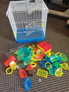 Hamster cage with accessories