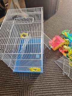 Hamster cage with accessories