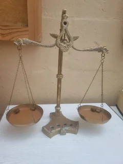 Brass scale with weights