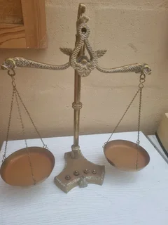 Brass scale with weights