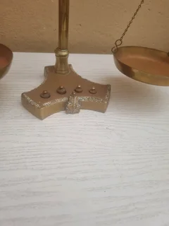 Brass scale with weights