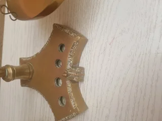 Brass scale with weights