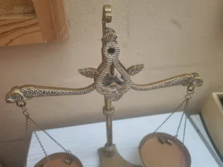 Brass scale with weights