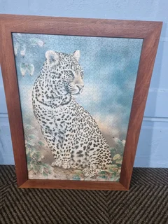 Framed puzzle lion picture