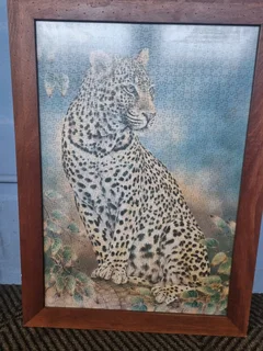Framed puzzle lion picture