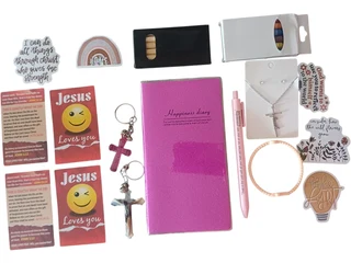 28-Piece Christian Pocket Diary Gift Set – Pink Edition