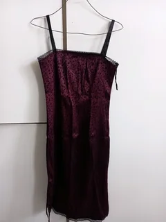 Ladies Maroon and Black Dress