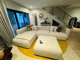 L couch with ottoman in great condition