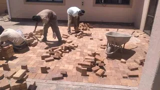 Roll on lawn  , artificial grass  , Compost and all types of paving