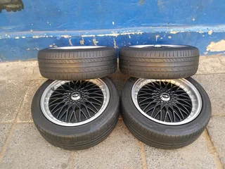A set of 17inch original Eagle rims universal PCD 5x112 / 5x100 PCD with continental tyres for Golf