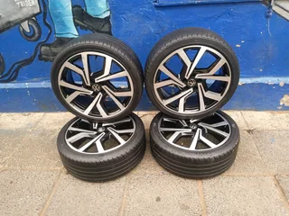 A set of 18inches original VW polo mags 5x100 PCD with tyres also fit Audi A1 or any 5x100 PCD car