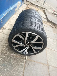 A set of 18inches original VW polo mags 5x100 PCD with tyres also fit Audi A1 or any 5x100 PCD car