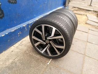 A set of 18inches original VW polo mags 5x100 PCD with tyres also fit Audi A1 or any 5x100 PCD car