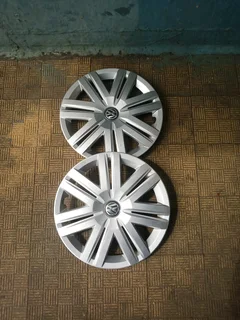 Two 14inches VW polo wheel cover. Just 2 cover please0730045063 you can contact me on WhatsApp