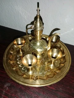 Vintage brass tea set