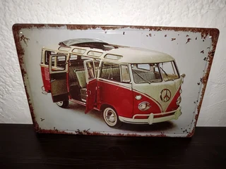 Volkswagen camper van metal sign