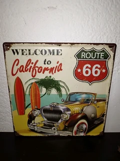 Route 66 man Cave metal sign