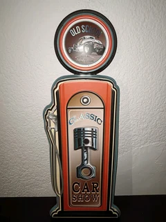 Gas pump metal garage sign 63cm tall