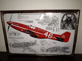 Large aviation metal sign