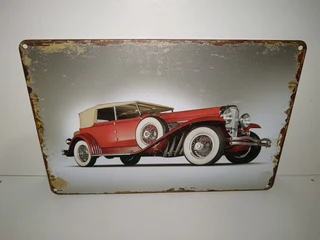 Classic car metal garage sign