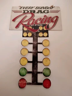 Drag racing garage sign