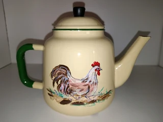 Vintage enamelware teapot