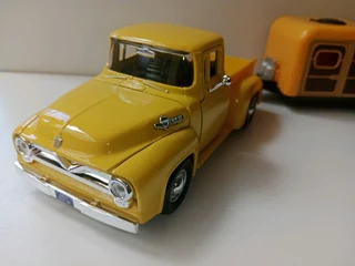 1955 Ford F100 pickup with camper trailer 1/24 model