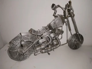 Large metal motorbike display item