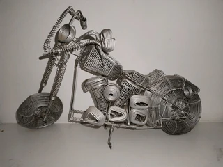 Large metal motorbike display item