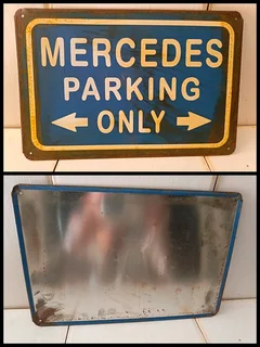 Original Vintage Sign with Rust for Sale! Mercedes Benz