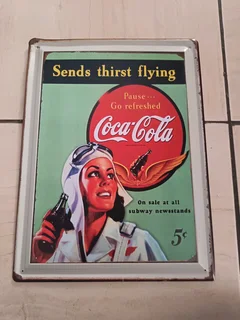 Large Coca Cola sign metal