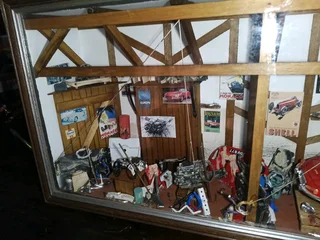 Large Jaguar model diecast  framed diorama garage
