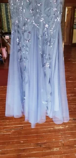 Blue Leaf Pattern Sequin Mermaid Dress