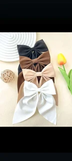 4pcs Large Bow Hair Clips, Soft Long-Tailed Bow Hairpins, Vintage Metal Hair Clip Silk Headbands