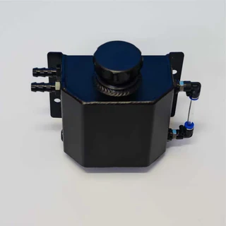 1L Universal Aluminium Engine Oil Catch Can / Radiator Breather Overflow Water Tank – Black