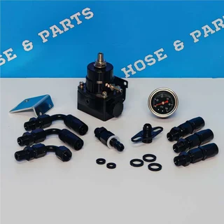 Universal Adjustable Fuel Pressure Regulator KIT + 160psi Gauge - AN6 Fittings - 044 004 0187