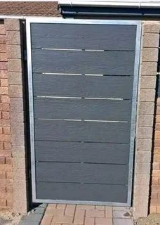 We do nutec gates. Pedestrian gate. Wall extension with nutec cladding .gate motor installation