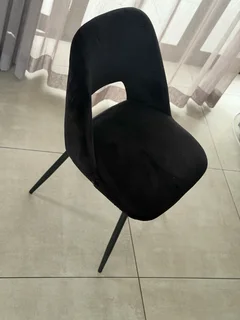 Glass dining table with two chairs