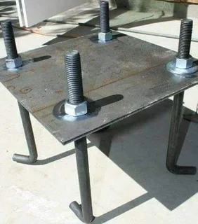 steel base plates hole drilling and concrete bases